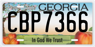 GA license plate CBP7366