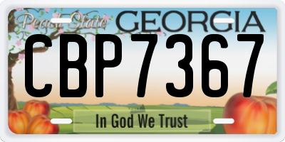 GA license plate CBP7367