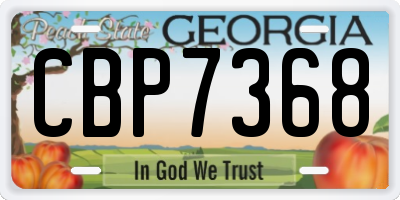 GA license plate CBP7368