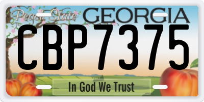 GA license plate CBP7375