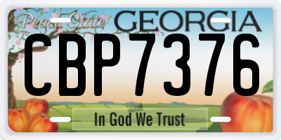 GA license plate CBP7376