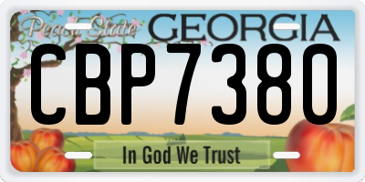 GA license plate CBP7380