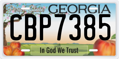 GA license plate CBP7385