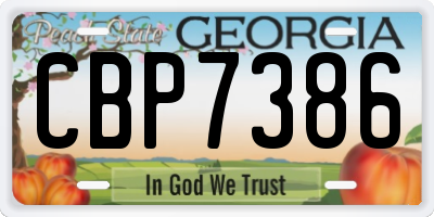 GA license plate CBP7386