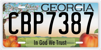 GA license plate CBP7387