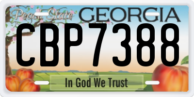 GA license plate CBP7388