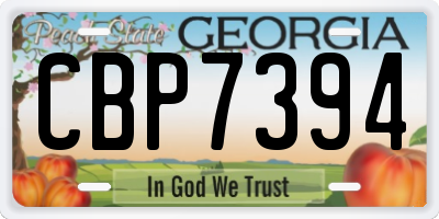 GA license plate CBP7394