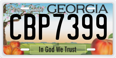 GA license plate CBP7399