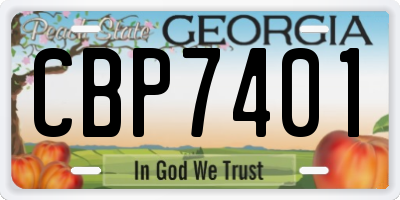 GA license plate CBP7401