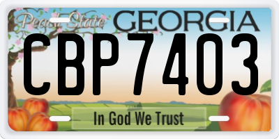 GA license plate CBP7403