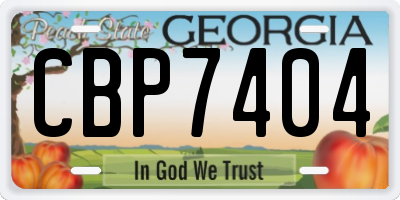 GA license plate CBP7404