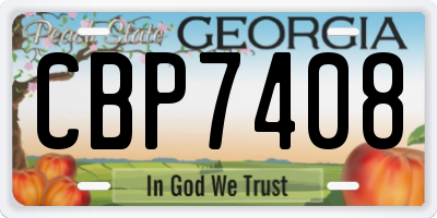 GA license plate CBP7408