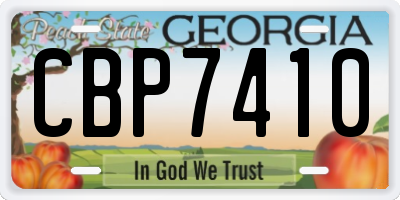 GA license plate CBP7410