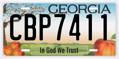 GA license plate CBP7411