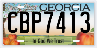 GA license plate CBP7413