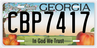 GA license plate CBP7417