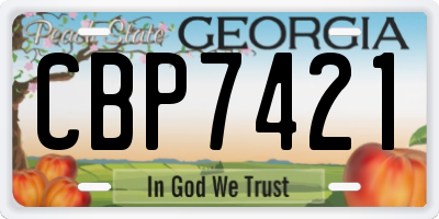 GA license plate CBP7421