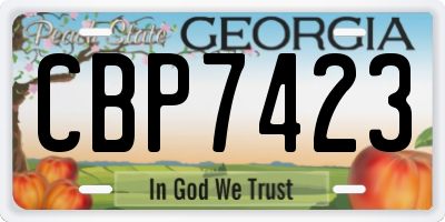 GA license plate CBP7423