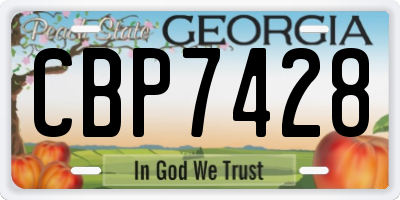 GA license plate CBP7428