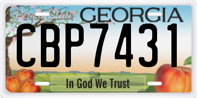 GA license plate CBP7431