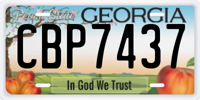 GA license plate CBP7437