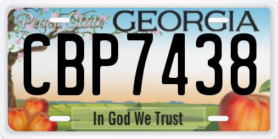 GA license plate CBP7438