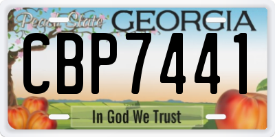 GA license plate CBP7441