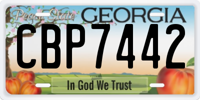 GA license plate CBP7442