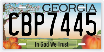 GA license plate CBP7445
