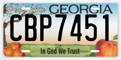 GA license plate CBP7451