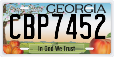 GA license plate CBP7452