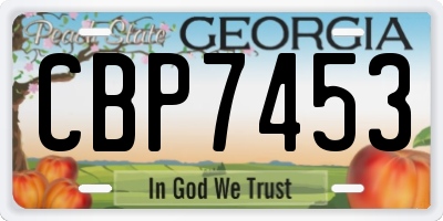 GA license plate CBP7453