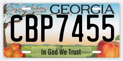 GA license plate CBP7455