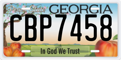 GA license plate CBP7458
