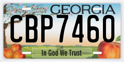 GA license plate CBP7460
