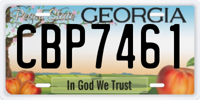 GA license plate CBP7461