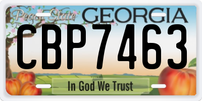 GA license plate CBP7463