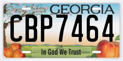 GA license plate CBP7464