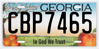 GA license plate CBP7465