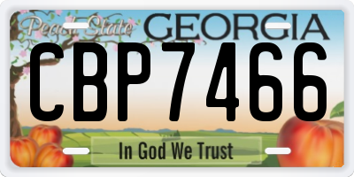 GA license plate CBP7466