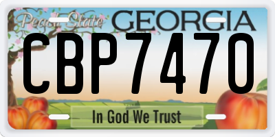 GA license plate CBP7470