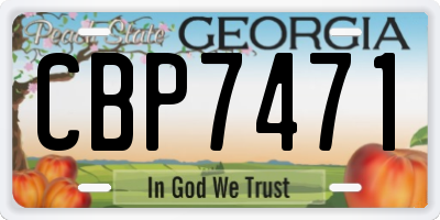 GA license plate CBP7471