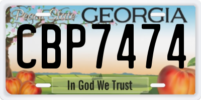 GA license plate CBP7474