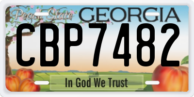 GA license plate CBP7482