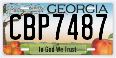 GA license plate CBP7487