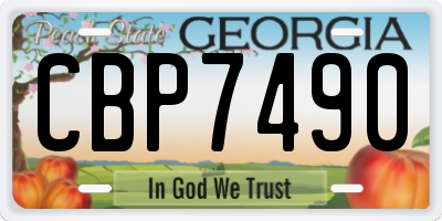 GA license plate CBP7490