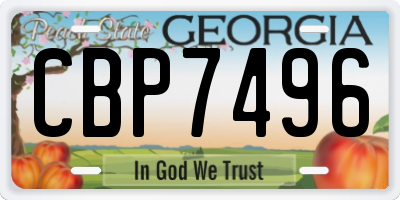 GA license plate CBP7496