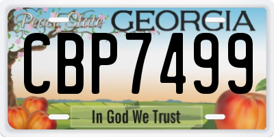 GA license plate CBP7499