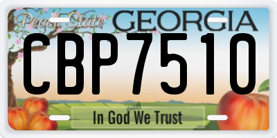 GA license plate CBP7510