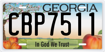 GA license plate CBP7511